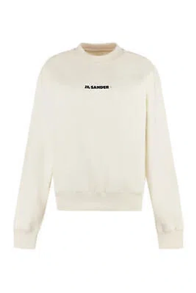 Pre-owned Jil Sander Logo Detail Cotton Sweatshirt M In Beige