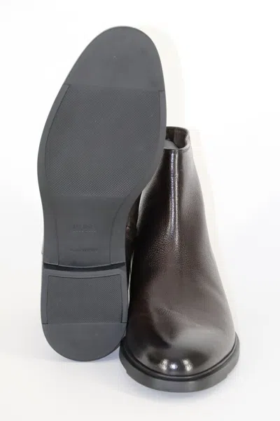 Pre-owned Hugo Boss Chelsea Boots, Mod. Firstclass_zipb_grwm, Size 42 / Uk 8 / Us 9 In Brown