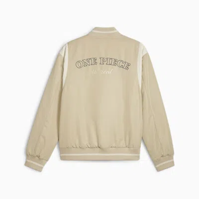 Pre-owned Puma X One Piece Collaboration Varsity Jacket Unisex Putty 624675_90