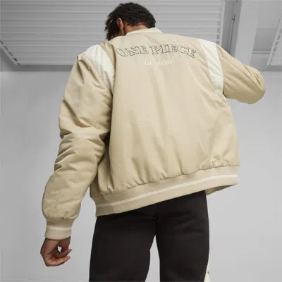 Pre-owned Puma X One Piece Collaboration Varsity Jacket Unisex Putty 624675_90