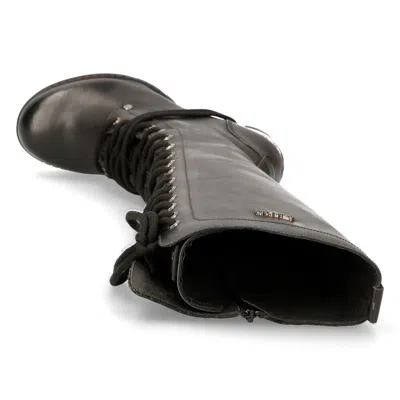 Pre-owned New Rock Newrock Rock Womens Boots Style M.tr005 S1 Black Steel Heels