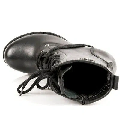 Pre-owned New Rock Newrock Rock Womens Boots Style M.tr001 S1 Black Steel Heels