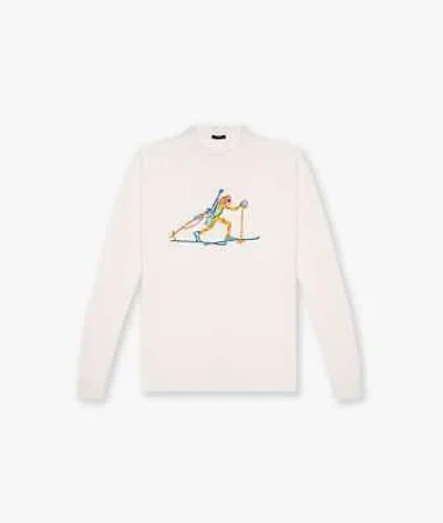 Pre-owned Larusmiani Sweater 'pink Panther' Sweater In White