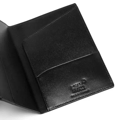 Pre-owned Montblanc Meisterstück Leather Passport Holder Cover Wallet Case Purse For Men In Black