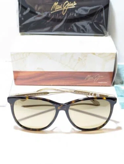 Pre-owned Maui Jim Isola Tortoise Tan Arms / Hcl Bronze Polarized Sunglasses Mj821-10e