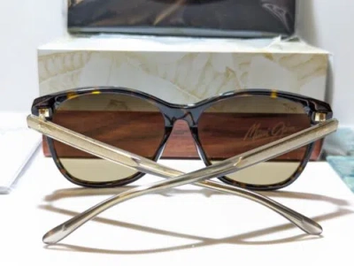 Pre-owned Maui Jim Isola Tortoise Tan Arms / Hcl Bronze Polarized Sunglasses Mj821-10e