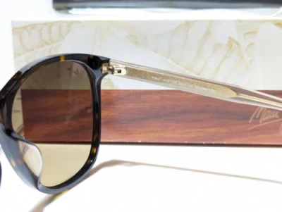 Pre-owned Maui Jim Isola Tortoise Tan Arms / Hcl Bronze Polarized Sunglasses Mj821-10e