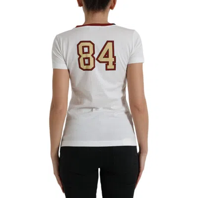 Pre-owned Dolce & Gabbana Top White Bring Me To The Moon T-shirt It40 / Us6 / S Rrp 520usd