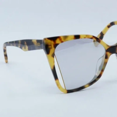 Pre-owned Fendi Fe40010u 55c Tokyo Havana/silver Mirror 55-16-145 Sunglasses