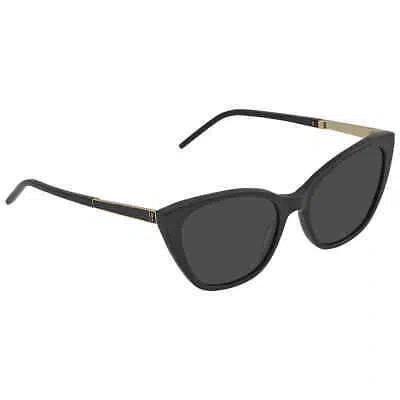 Pre-owned Saint Laurent Grey Cat Eye Ladies Sunglasses Sl M69 004 56 Sl M69 004 56 In Gray