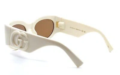 Pre-owned Gucci Gg1544s-004-53 Ivory Sunglasses In Brown