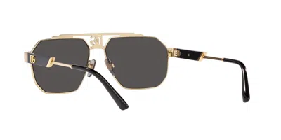 Pre-owned Dolce & Gabbana Dg 2294 Gold/grey (02/87) Sunglasses In Gray