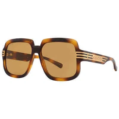 Pre-owned Gucci Brown Square Men's Sunglasses Gg0979s 002 59 Gg0979s 002 59