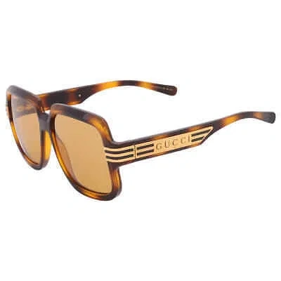 Pre-owned Gucci Brown Square Men's Sunglasses Gg0979s 002 59 Gg0979s 002 59