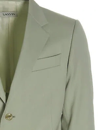 Pre-owned Lanvin Wool Single Breast Blazer Jacket In Sage