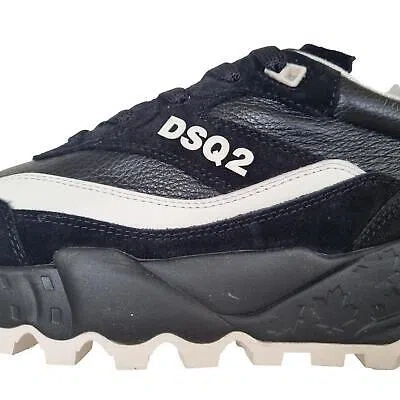 Pre-owned Dsquared2 Men's Shoes Sneakers Free M063 Black And White