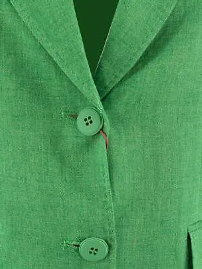 Pre-owned Max Mara Studio Linen Blazer In Green