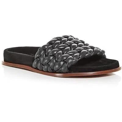 Pre-owned Chloé Chloe Womens Kacey Leather Braided Footbed Slide Sandals Shoes Bhfo 9565 In Black