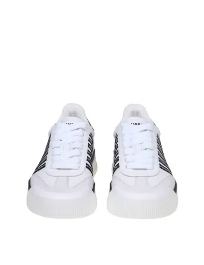 Shop Dsquared2 Leather And Suede Sneakers In White/black