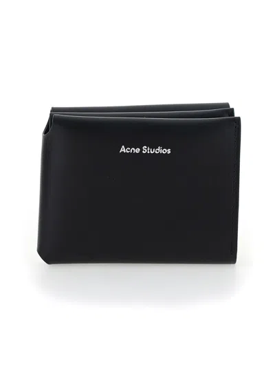 Shop Acne Studios Trifold Wallet In Black