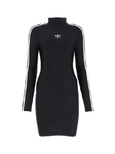 Shop Adidas X Balenciaga Logo Sports Mini Dress In Black