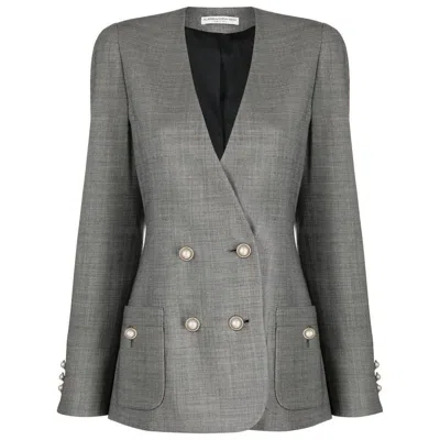 Shop Alessandra Rich Jackets In Grey