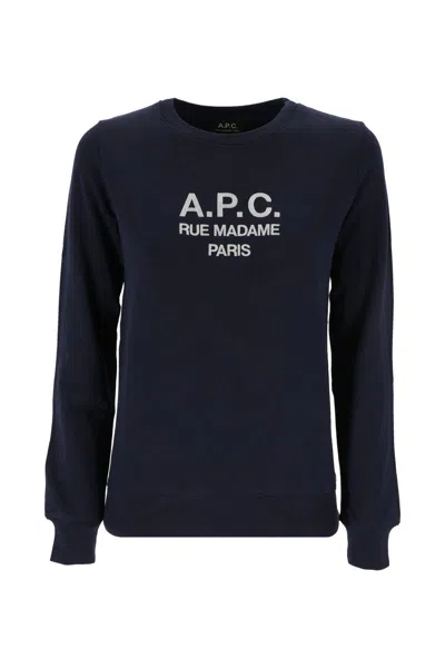 Shop Apc A.p.c. Tina Sweatshirt With Embroidered Logo In Multicolor