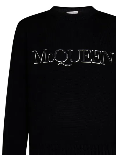 Shop Alexander Mcqueen Cotton Crew-neck Sweater In Black