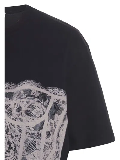Shop Alexander Mcqueen Lace Corset T-shirt In Black