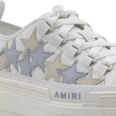Shop Amiri White And Blue Leather Sneakers In Grey Blue