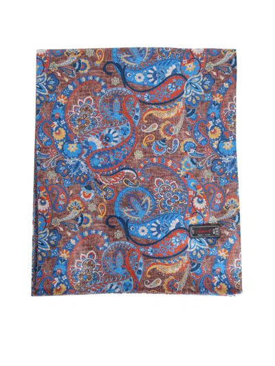 Shop Ascot Bi-fantasy Silk Scarf Accessories In Blue
