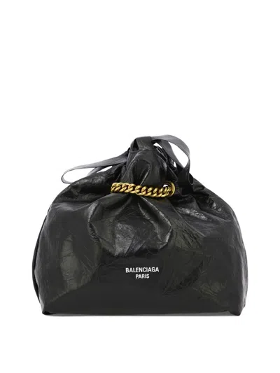 Shop Balenciaga "crush" Crossbody Bag In Black