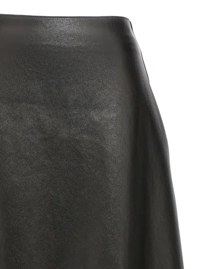 Shop Balenciaga Leather Midi Skirt In Black