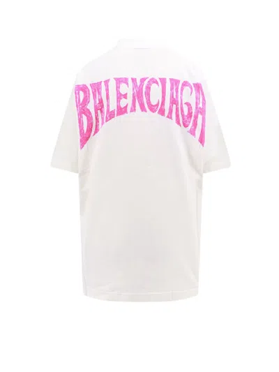 Shop Balenciaga T-shirts In White/pink