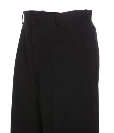 Shop Balenciaga Wool Trousers In Black