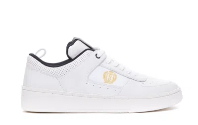 Shop Bally White And Black Leather Raise Sneakers