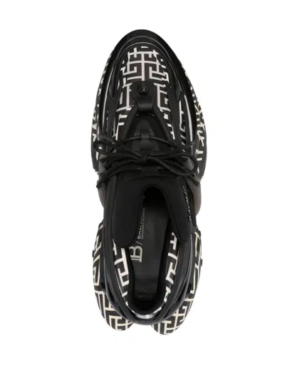 Shop Balmain 'unicorn' Sneakers In White/black