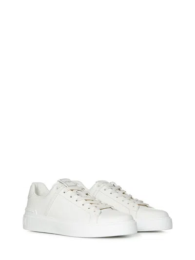 Shop Balmain 'b-court' Sneakers In White