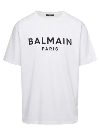 Shop Balmain " Paris" T-shirt In White