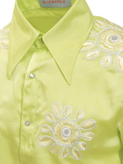 Shop Bluemarble Shirt With Embroidery In Green