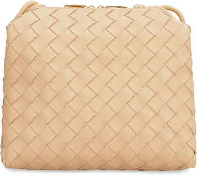 Shop Bottega Veneta Loop Leather Crossbody Bag In Skin