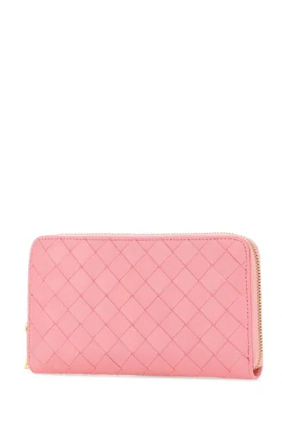 Shop Bottega Veneta Leather Zip-around Wallet In Pink