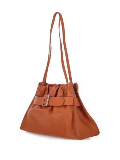 Shop Boyy Scrunchy Satchel Soft Leather Shoulder Bag In Leather Brown