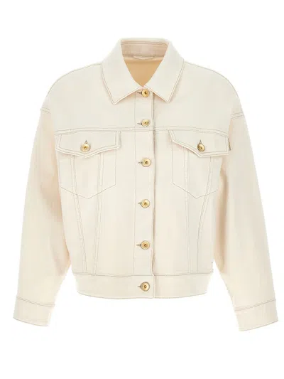 Shop Brunello Cucinelli Denim Jacket In White