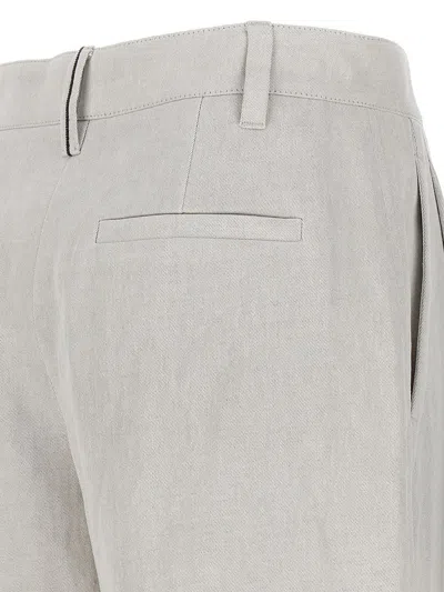 Shop Brunello Cucinelli Pleated Bermuda Shorts In Gray