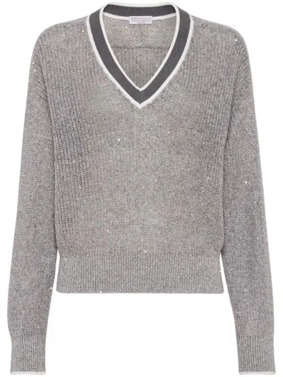 Shop Brunello Cucinelli Sweaters In Grigio Medio