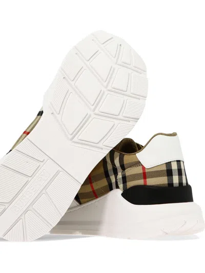 Shop Burberry "new Regis" Sneakers In Beige