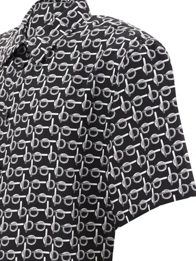 Shop Burberry Short-sleeve Silk Shirt In Black