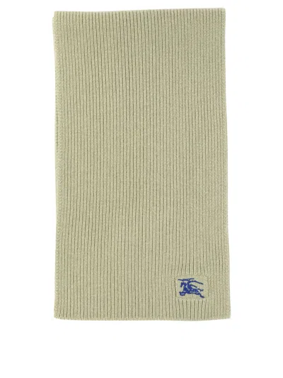 Shop Burberry Ribbed Cashmere Scarf In Green