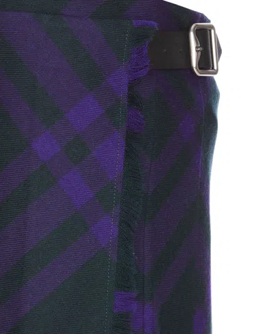 Shop Burberry Kilt Skirt Look1 In Violet